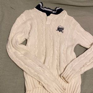 Ralph Lauren 100% cotton knit sweater with embroidery